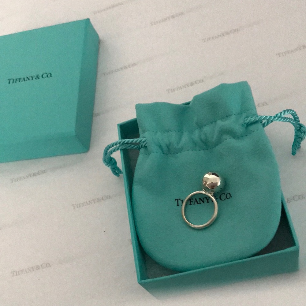Tiffany & Co. Large Ball Ring in Silver Size 4.5